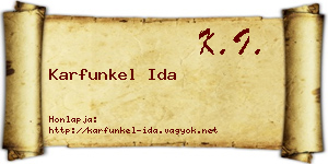 Karfunkel Ida névjegykártya